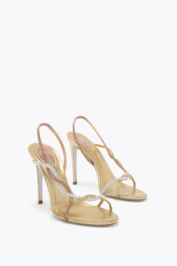 BRAID GOLD SATIN/AURUM-ROSE GOLD STRASS SANDAL