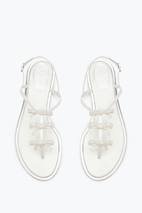 Caterina White Thong Sandal 10