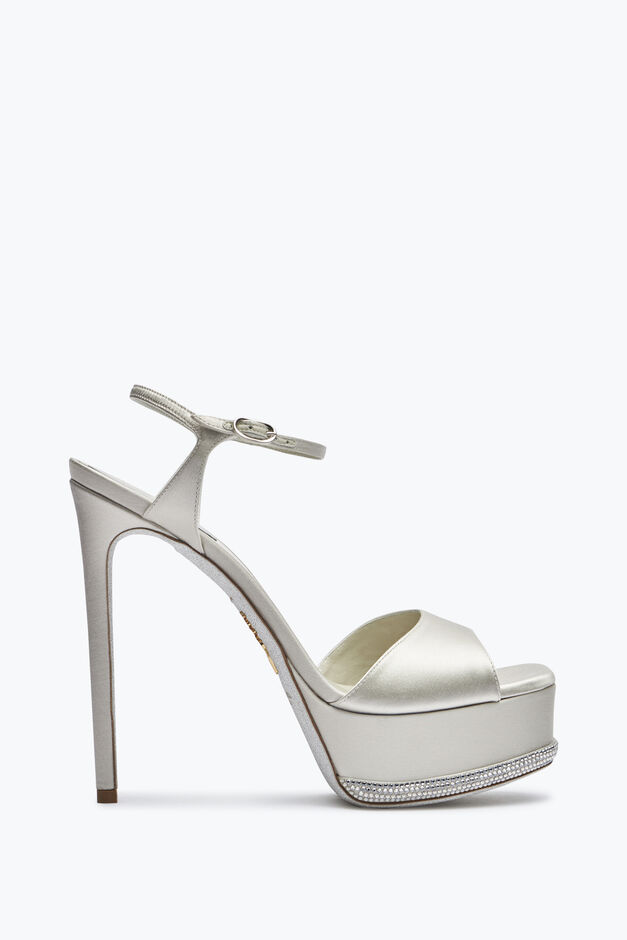 Anastasia Crystal Gray Platform Sandal 130