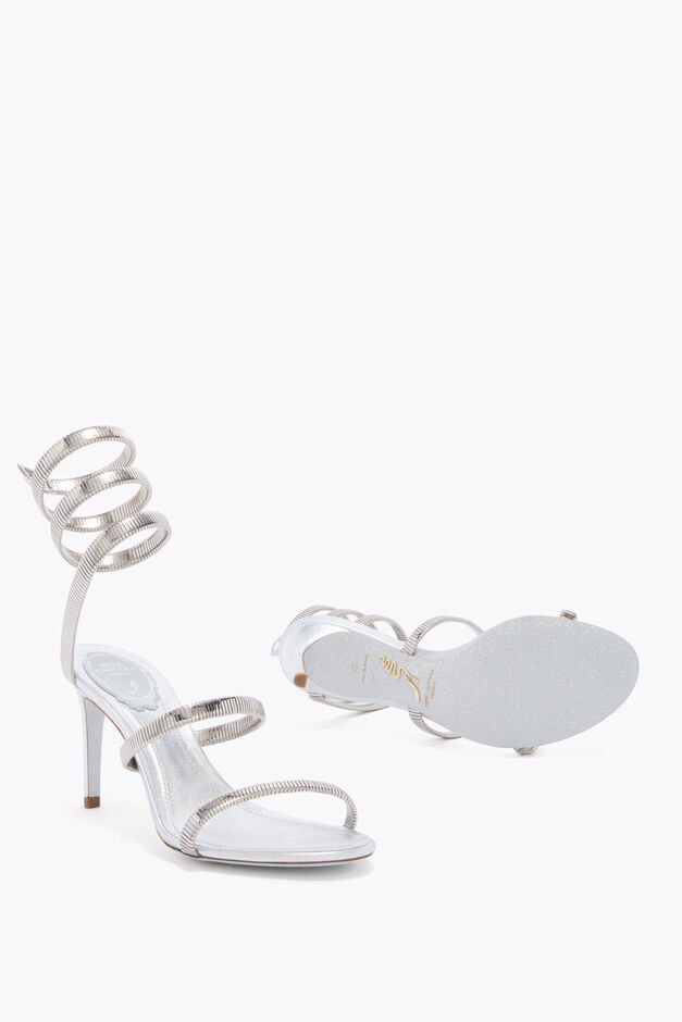 SILVER LAMB/SILVER METAL SNAKE SANDAL