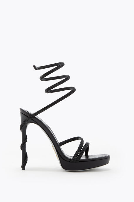 MARGOT BLACK PLATFORM SANDAL 120