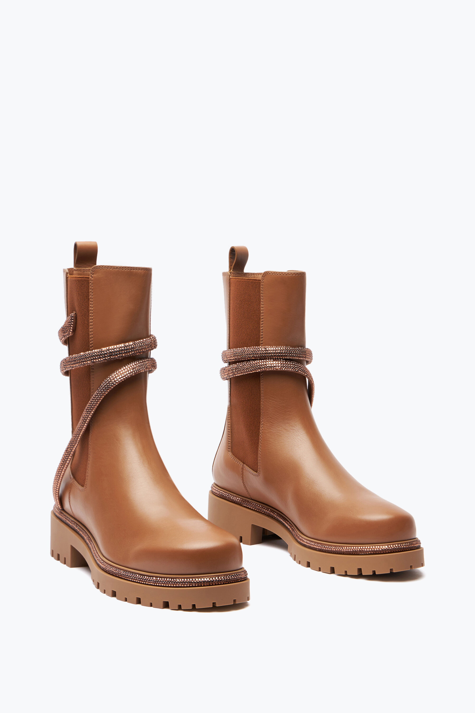 Jeweled Cleo Crystal Hazelnut Bootie 25 | Rene Caovilla®