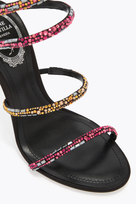 CLEO BLACK SANDAL WITH SWAROVSKI CRYSTALS 105