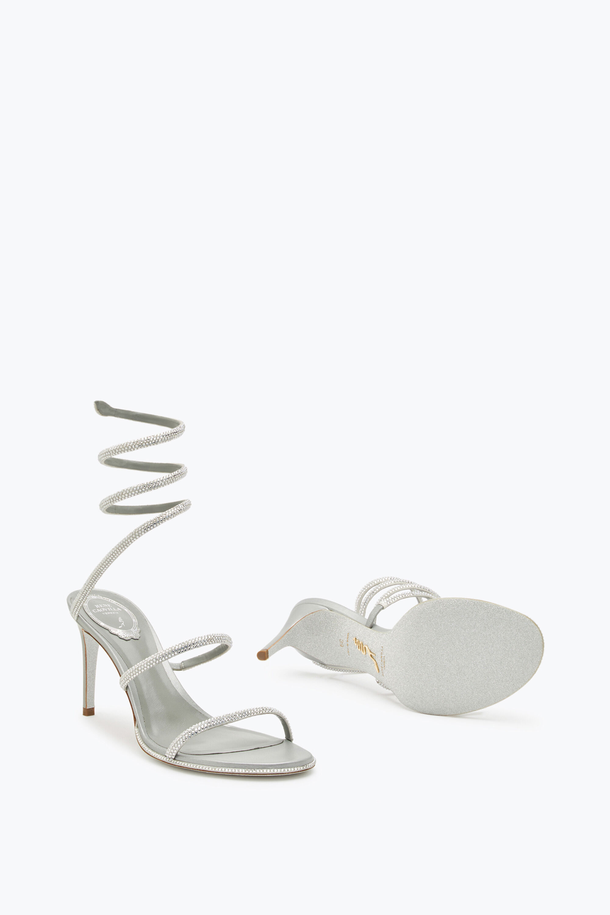 Jeweled CLEO BLACK SANDAL 80 | Rene Caovilla®