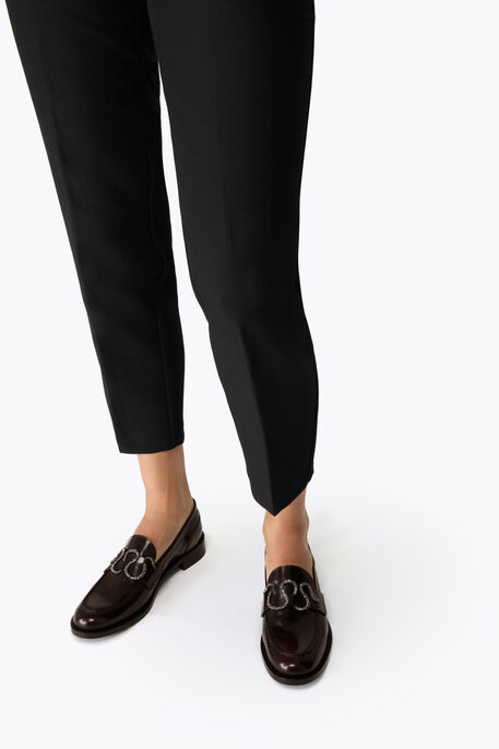 MORGANA DARK BROWN LOAFER WITH CRYSTALS 20 MORGANA DARK BROWN LOAFER WITH CRYSTALS 20