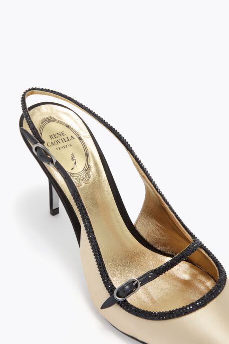LILY BLACK AND CHAMPAGNE SLINGBACK 80