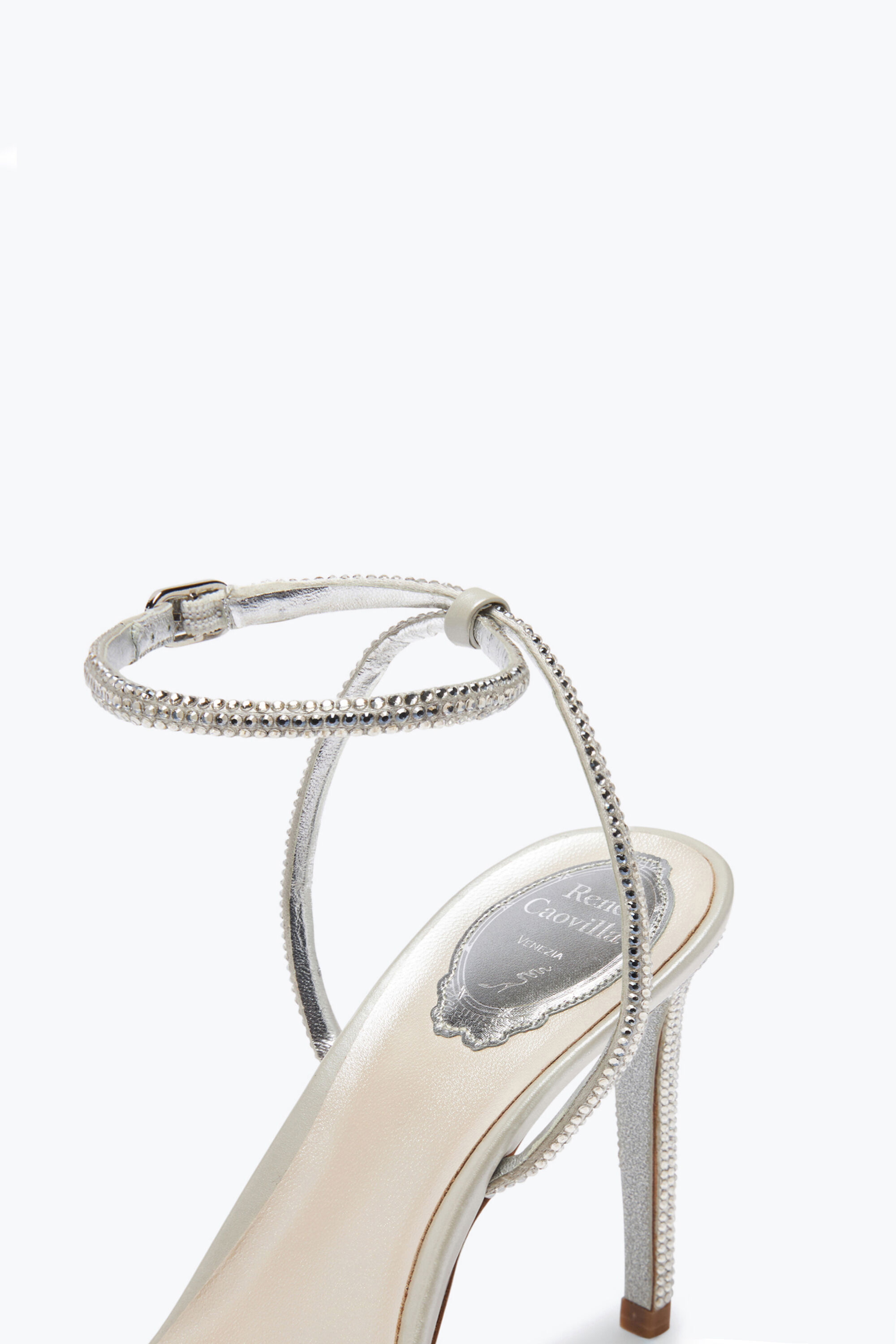 Jeweled Ellabrita Crystal Silver Sandal 80 | Rene Caovilla®