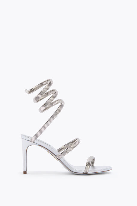 SILVER LAMB/SILVER METAL SNAKE SANDAL