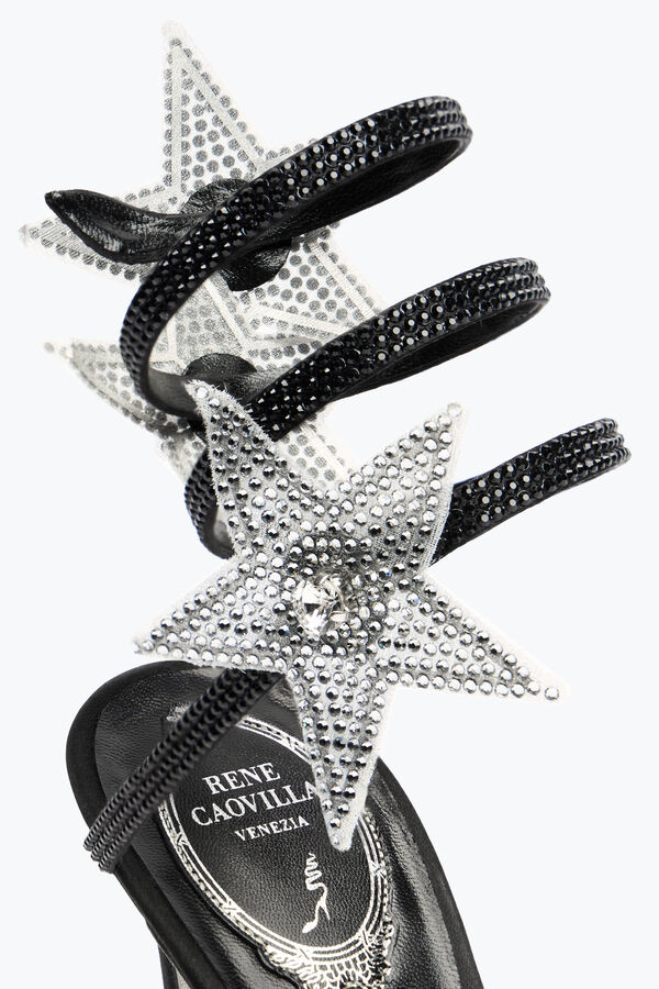 CLEO STAR BLACK &amp; SILVER SANDAL 105