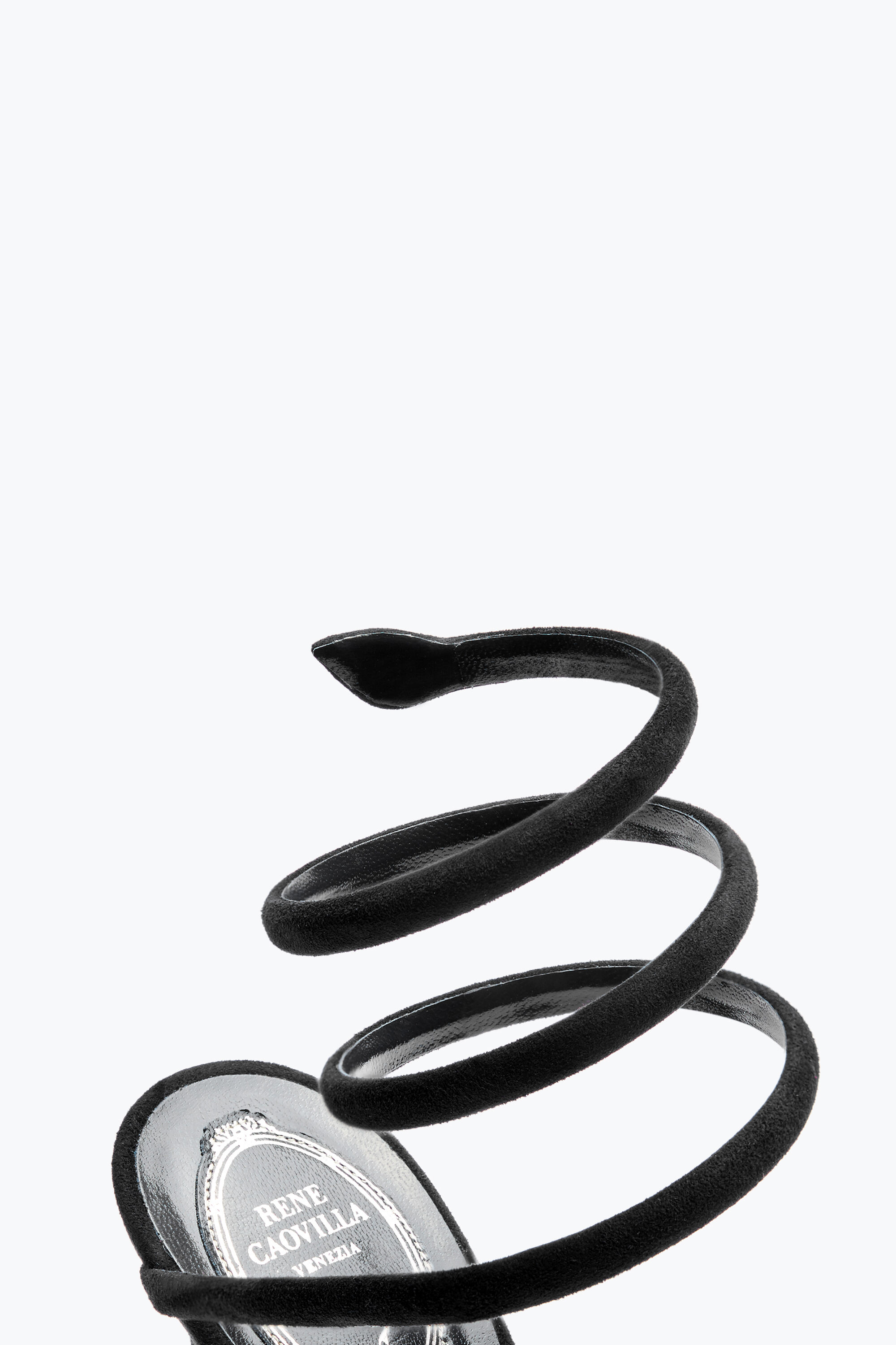 Jeweled Cleo Black Suede Sandal 105 | Rene Caovilla®