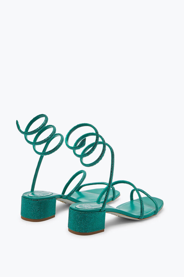 Cleo Crystal Emerald Green Sandal 35