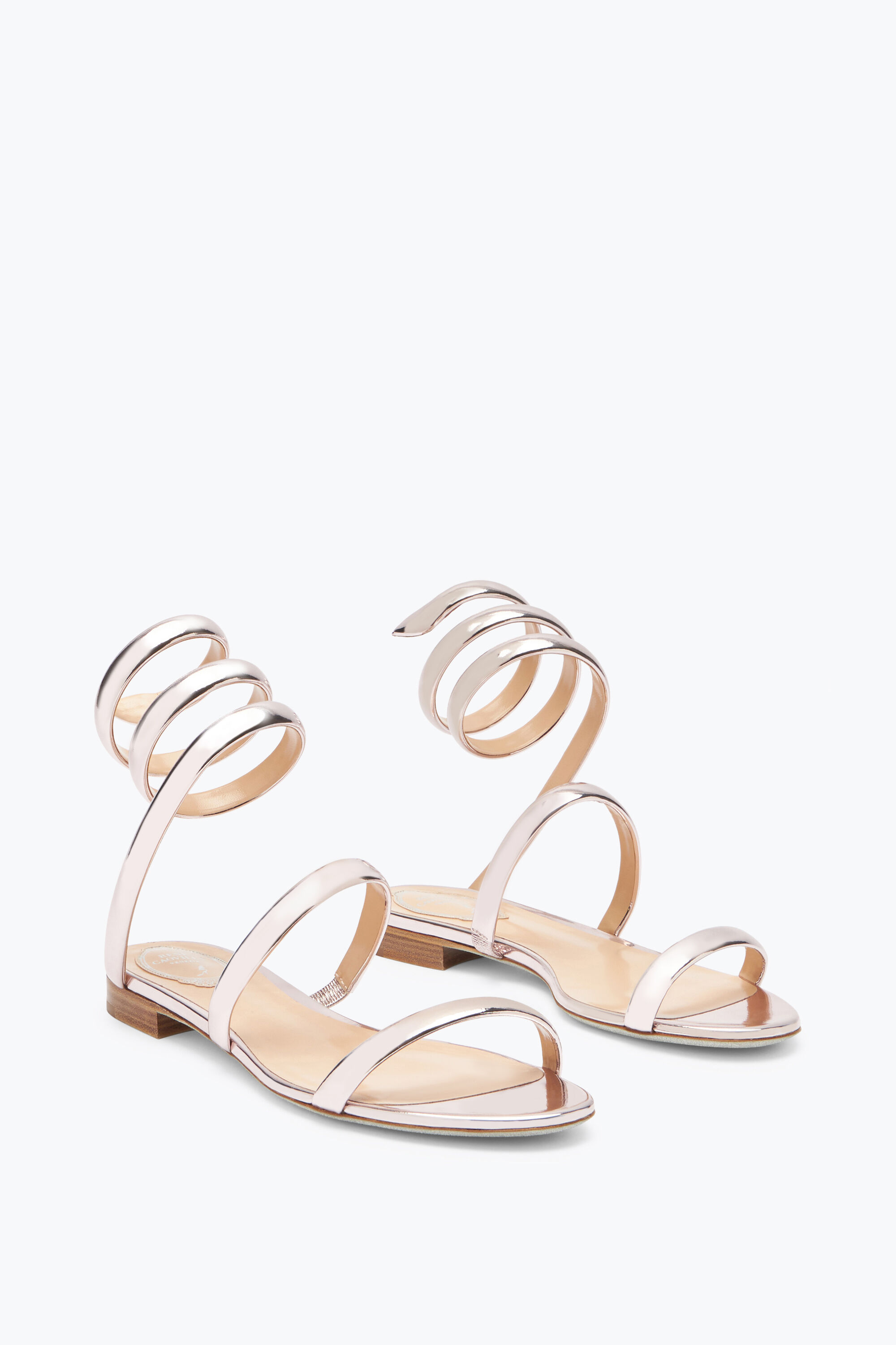 rose gold flat sandals