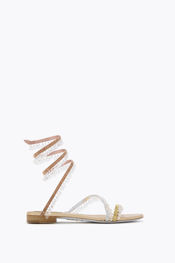 CHANDELIER GOLD SATIN/ROSE GOLD-MULTI STRASS SANDAL
