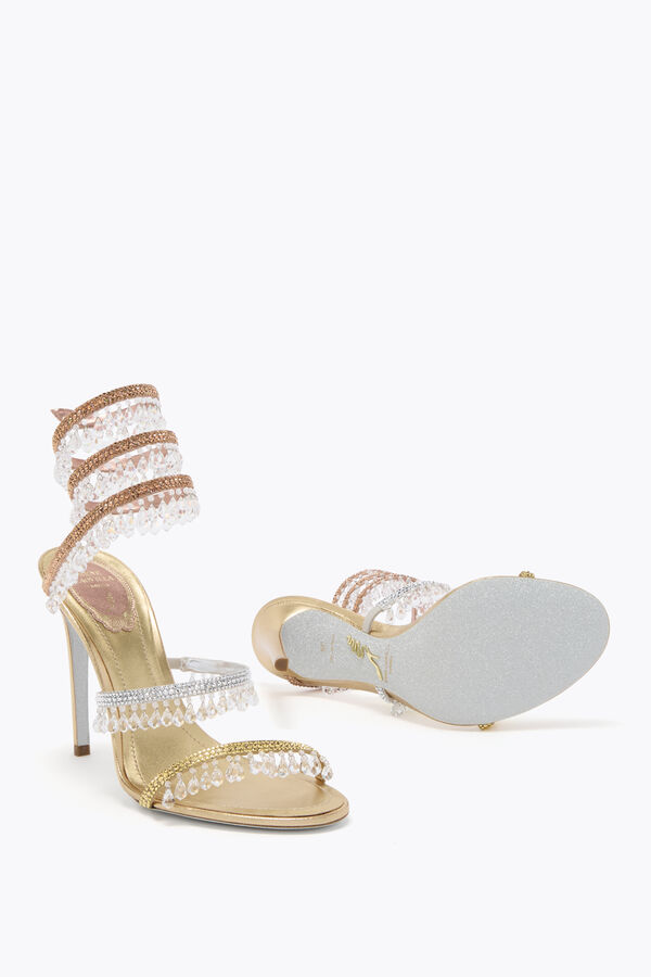 CHANDELIER GOLD SATIN/ROSE GOLD-MULTI STRASS SANDAL