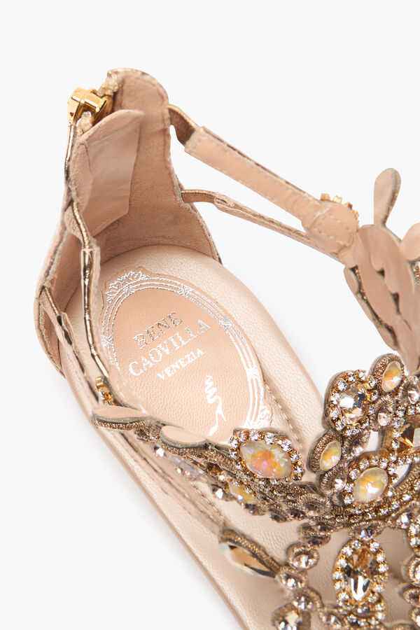VENEZIANA GOLD AYERS LEATHER THONG SANDAL 10