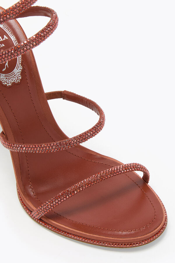 CLEO RUST SATIN/RED FLAME STRASS SANDAL