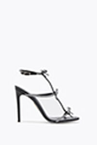 CATERINA BLACK SATIN/CRYSTAL STRASS SANDAL