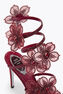 PEACH FLOWER BORDEAUX SATIN/SIAM STRASS SANDAL