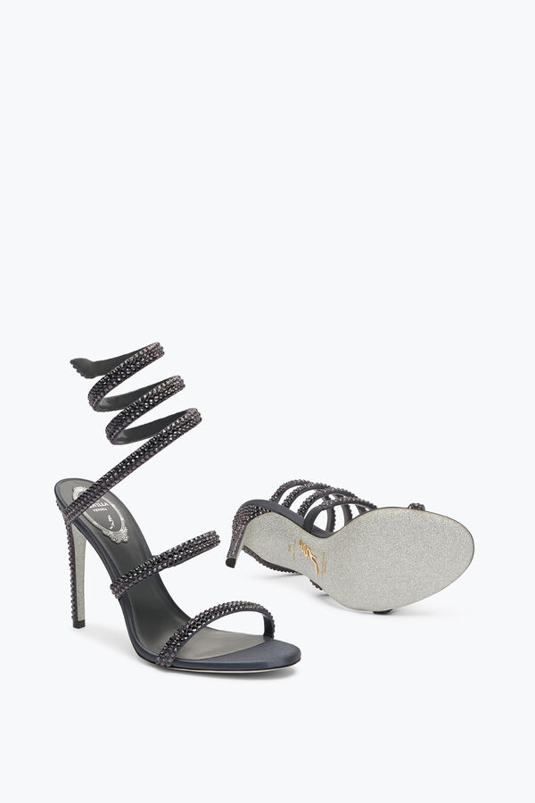 Cleo Dark Grey Sandal With Crystals 105