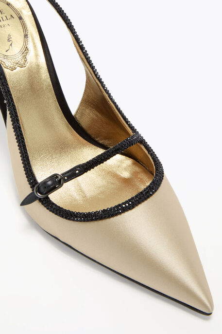 LILY BLACK AND CHAMPAGNE SLINGBACK 80