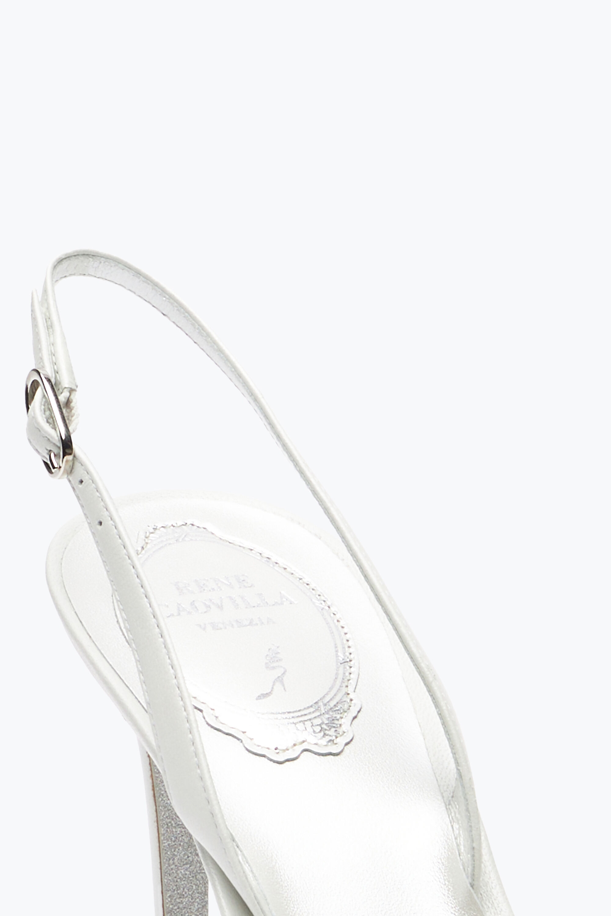 Jeweled Hina Crystal White Sling-Back 80 | Rene Caovilla®