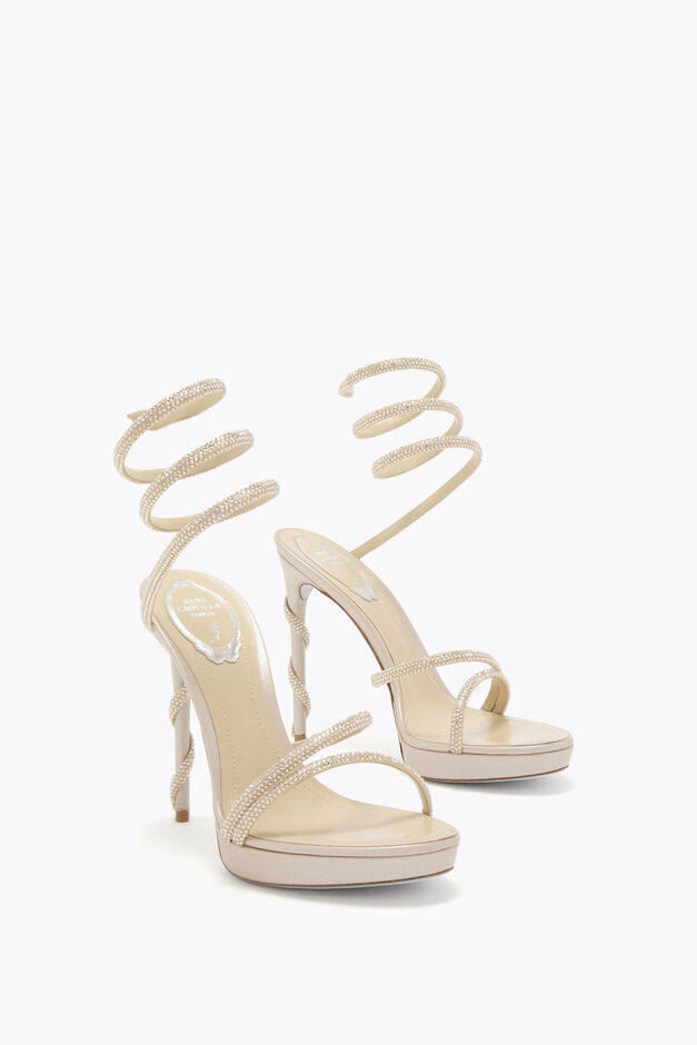 MARGOT CHAMPAGNE PLATFORM SANDAL 120