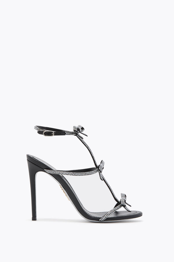 CATERINA BLACK SATIN/CRYSTAL STRASS SANDAL