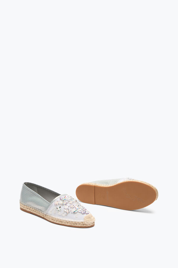 EDEN IVORY AYERS LEATHER ESPADRILLES WITH CRYSTALS 10