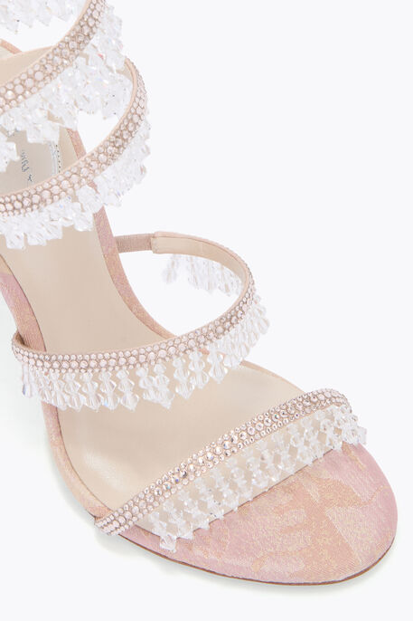 CHANDELIER SANDAL IN PEACH DAMASK 105