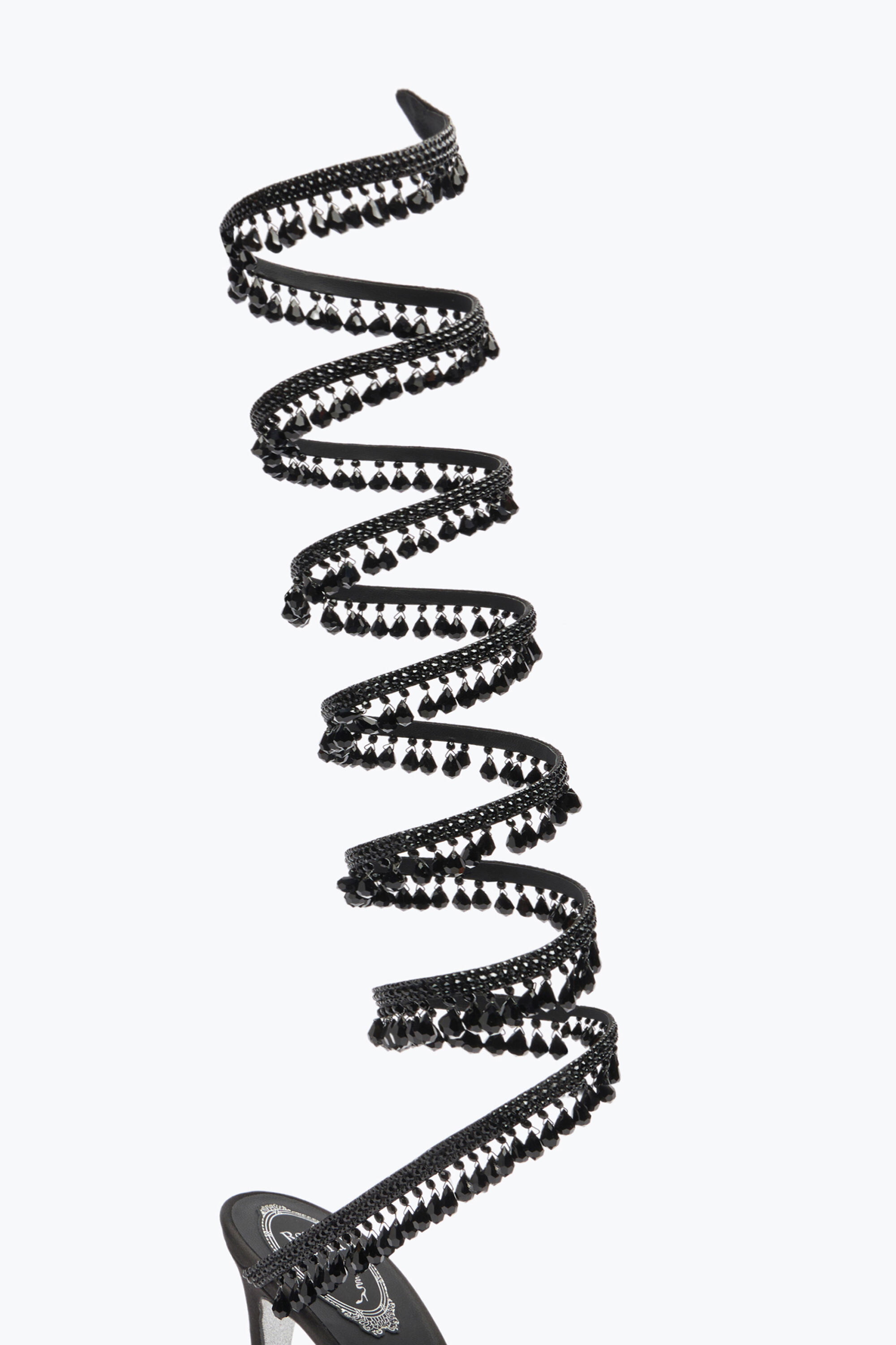 Jeweled SUPER CHANDELIER BLACK SANDAL 105 | Rene Caovilla®