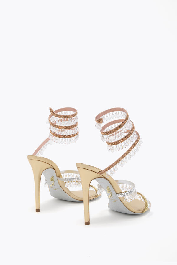 CHANDELIER GOLD SATIN/ROSE GOLD-MULTI STRASS SANDAL