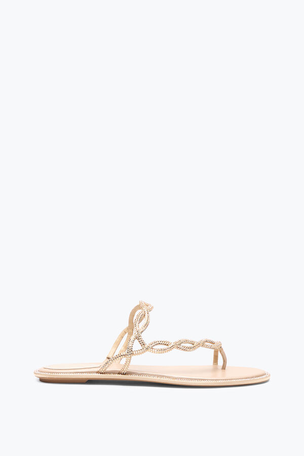BRAID NUDE FLAT SANDAL 10