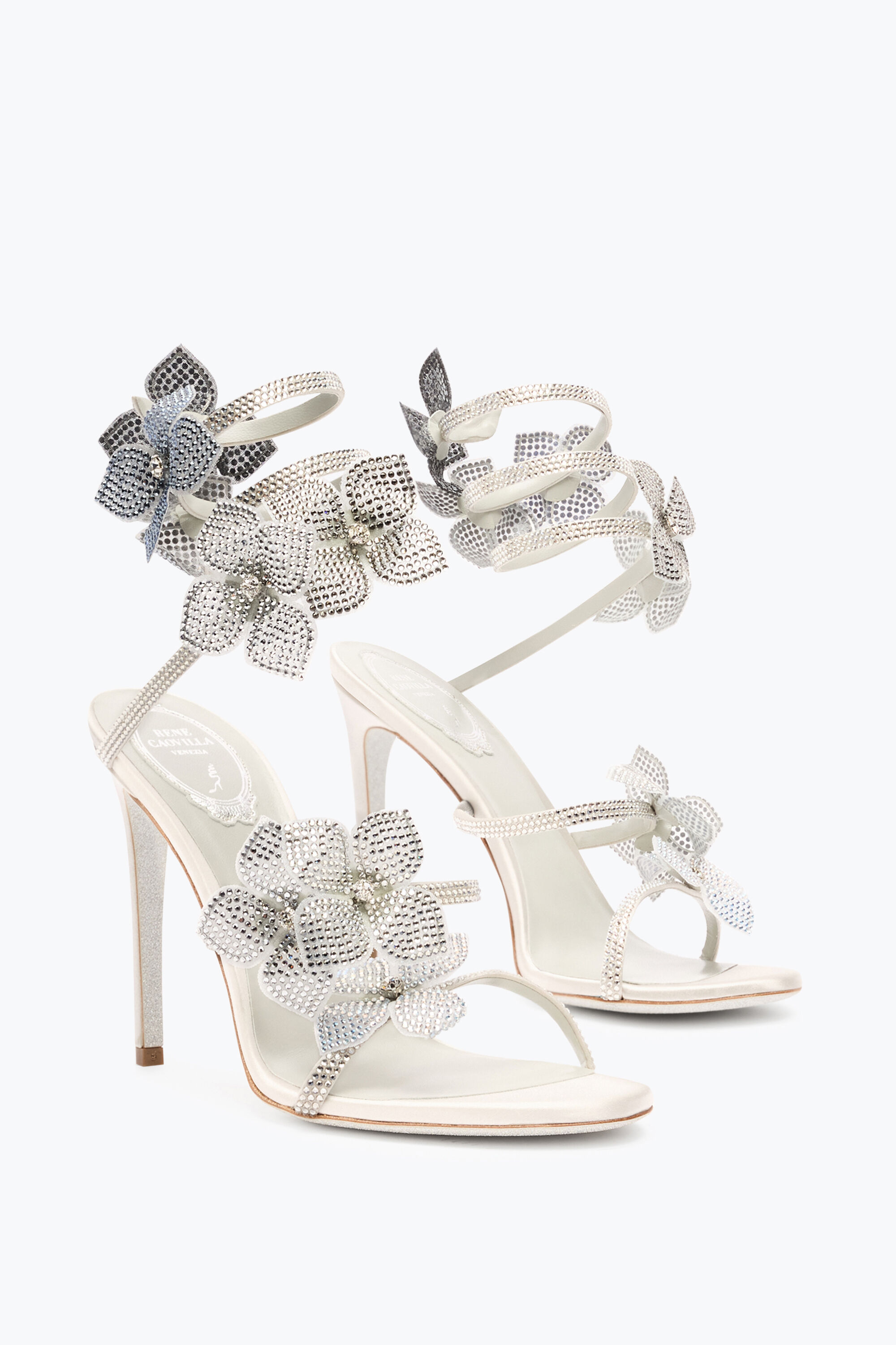 Jeweled FLORIANE IVORY SANDAL 105 | Rene Caovilla®
