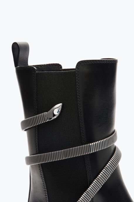 Juniper Black And Silver Biker Boot 45