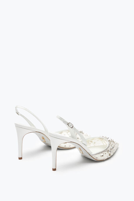 Hina Crystal White Sling-Back 80 Hina Crystal White Sling-Back 80