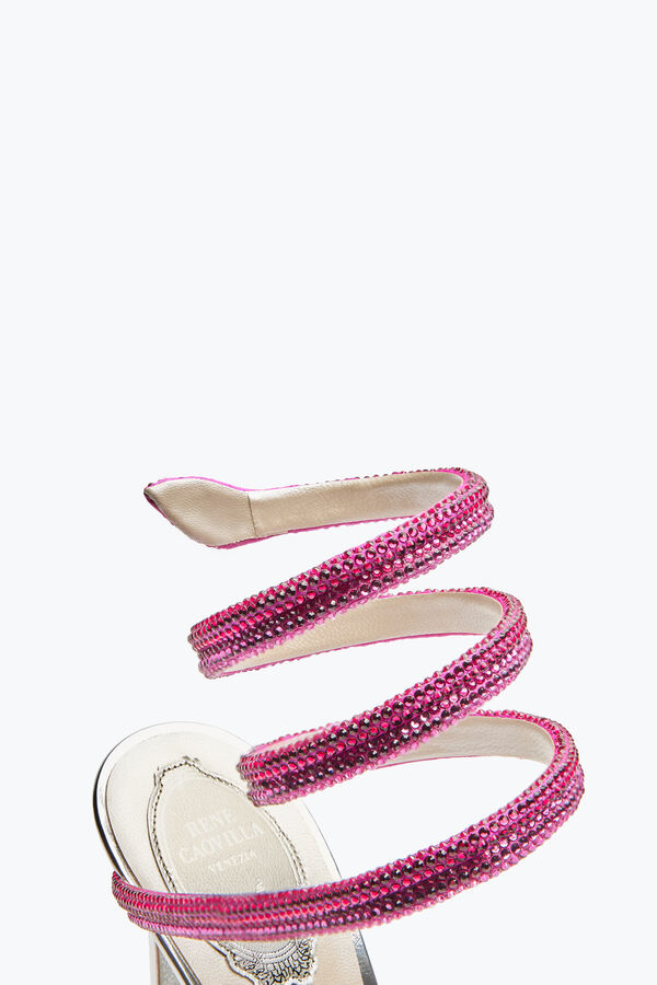 Cleo Silver Sandal With Pink Degrad&eacute; Crystals 105