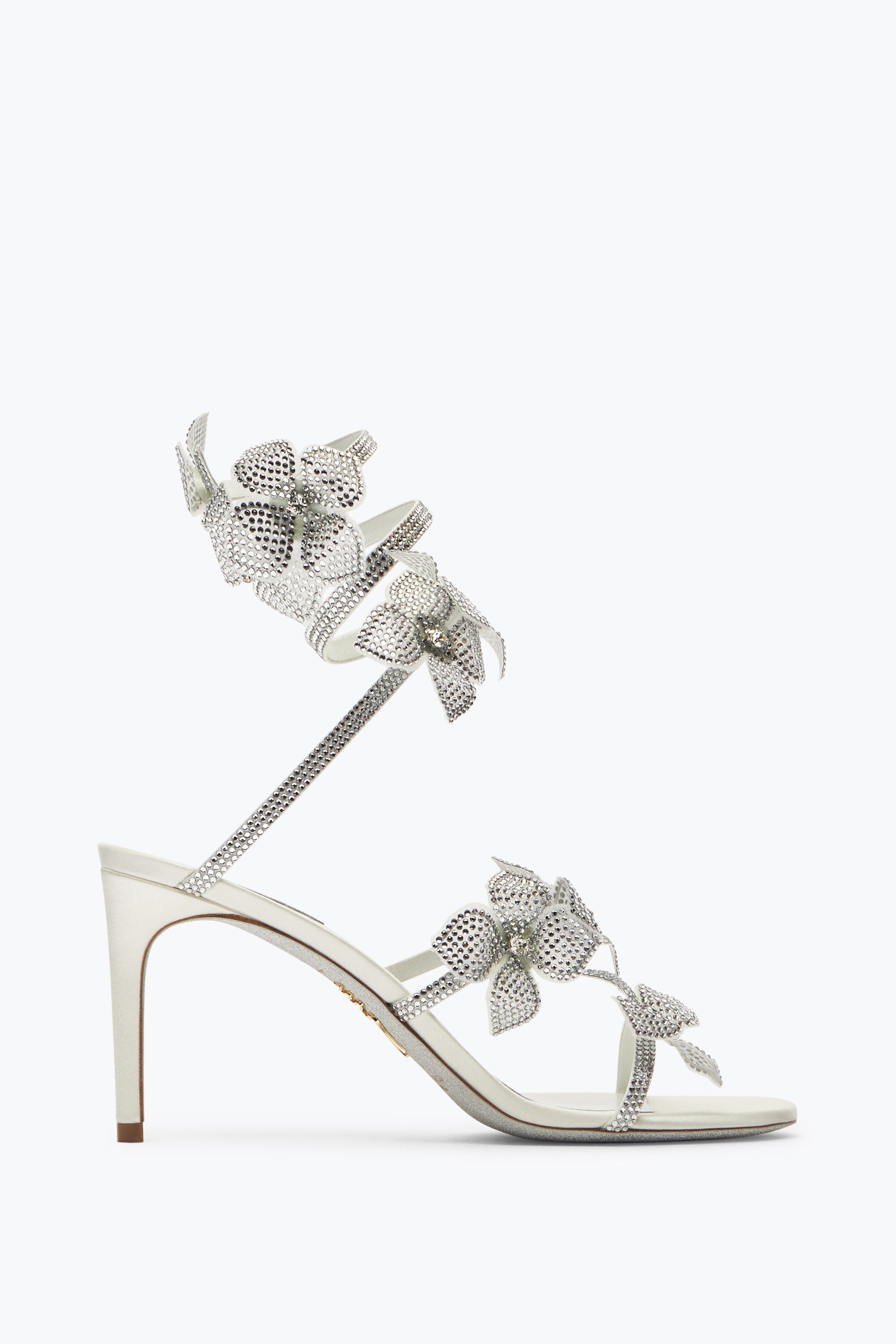 Jeweled Floriane White Sandal 80 | Rene Caovilla®