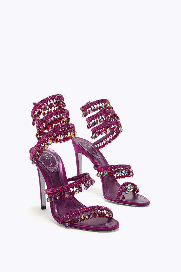 CHANDELIER PORPORA SATIN/RUBY STRASS SANDAL