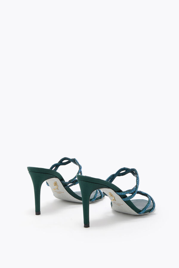 BRAID GREEN SATIN/METALLIC BLUE STRASS SANDAL