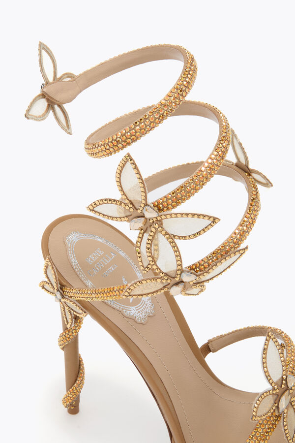 MARGOT GOLD PLATFORM SANDAL WITH BUTTERFLIES 120 MARGOT GOLD PLATFORM SANDAL WITH BUTTERFLIES 120