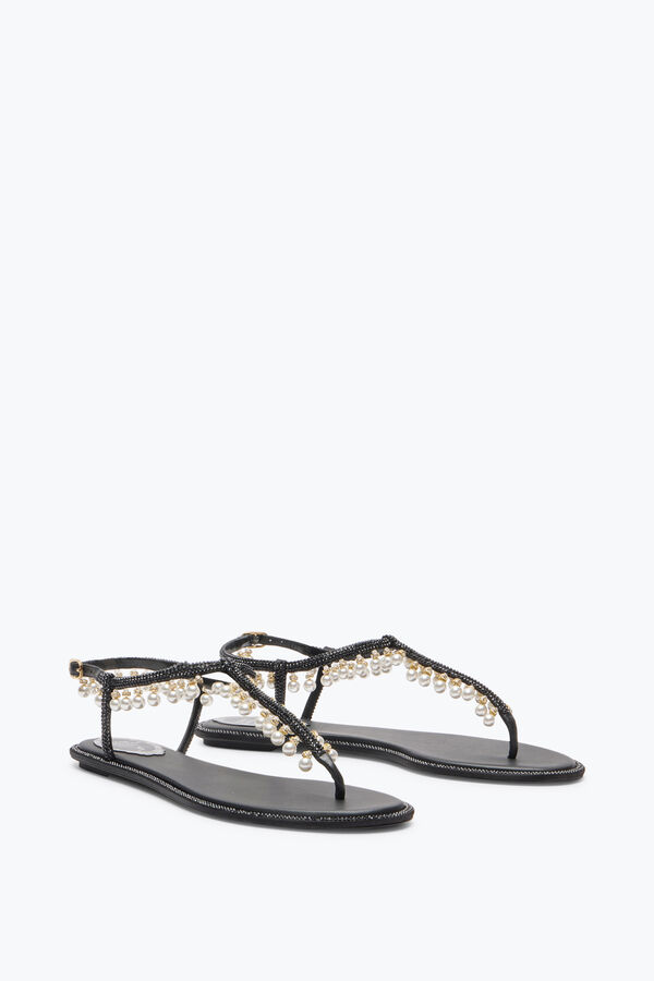 DIANA BLACK SANDAL WITH PEARLS 10