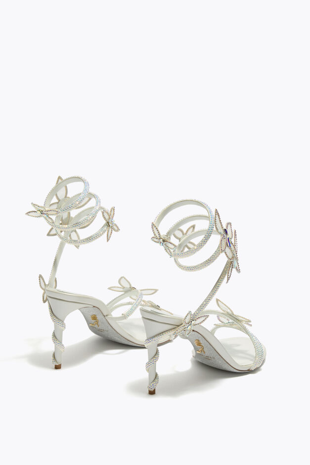 MARGOT WHITE SANDAL WITH BUTTERFLIES 80