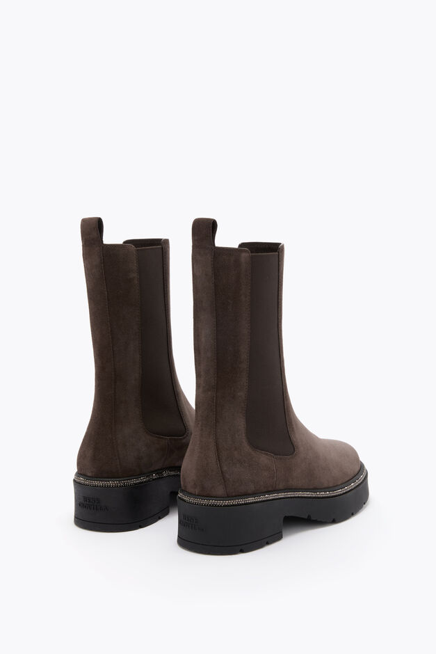 BIKA BROWN ANKLE BOOT WITH CRYSTALS 50