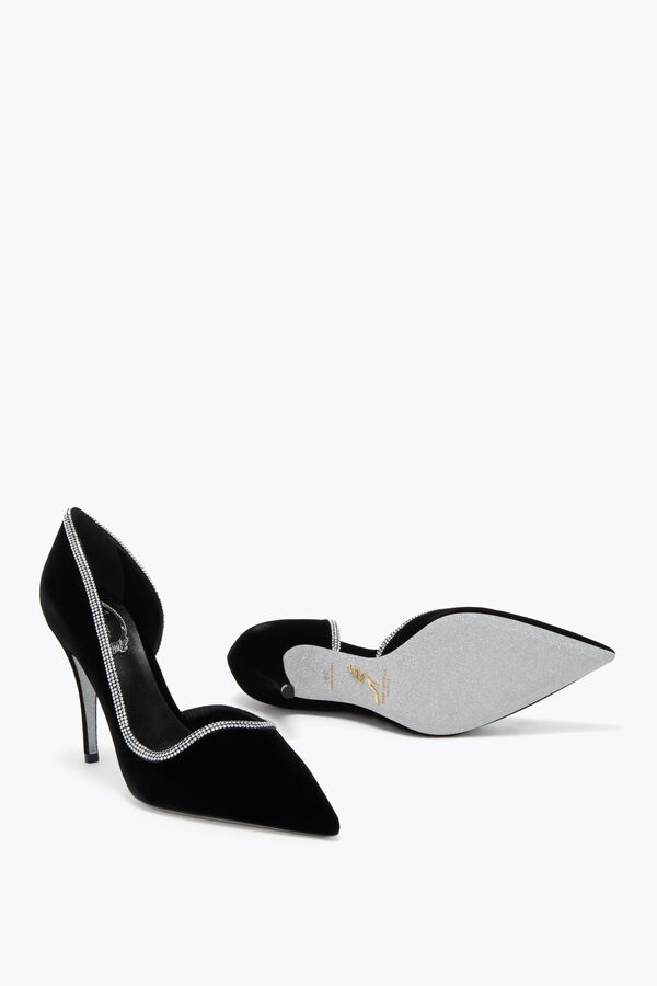 ONDA PUMP BLACK VELVET/CRYSTAL STRASS PUMP