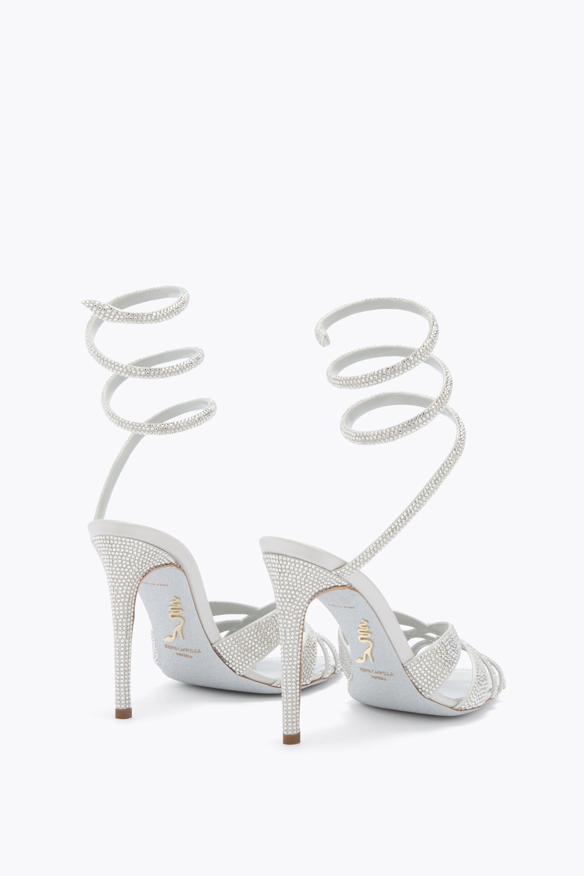Jeweled DANIA SILVER SANDAL 105 | Rene Caovilla®
