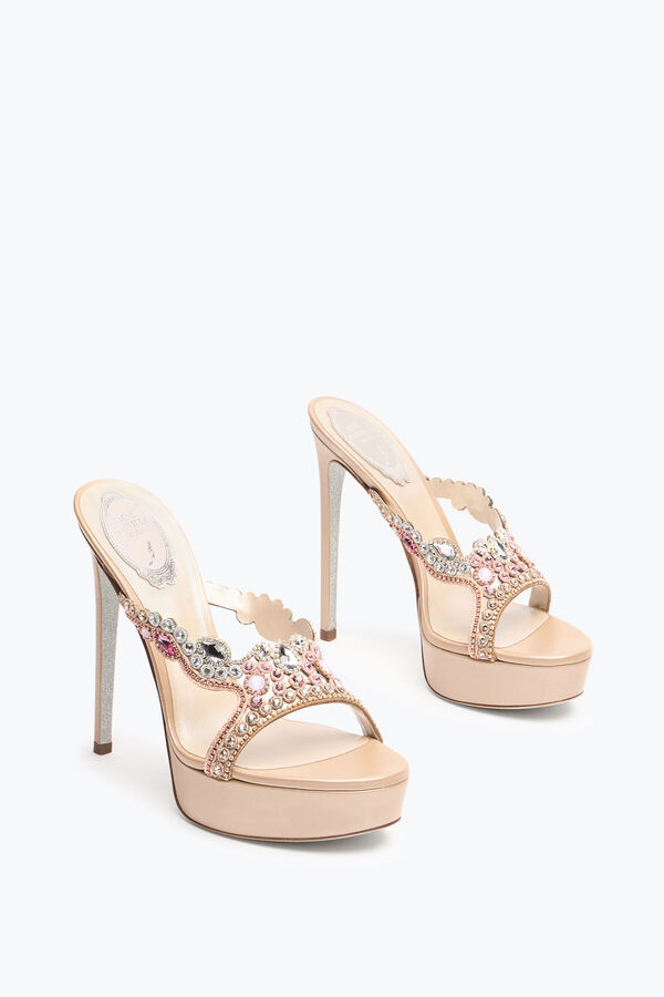 GIULIENNE NUDE MULE SANDAL WITH PLATFORM 130