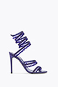 CHANDELIER PURPLE SATIN/DEEP TANZANITE STRASS SANDAL