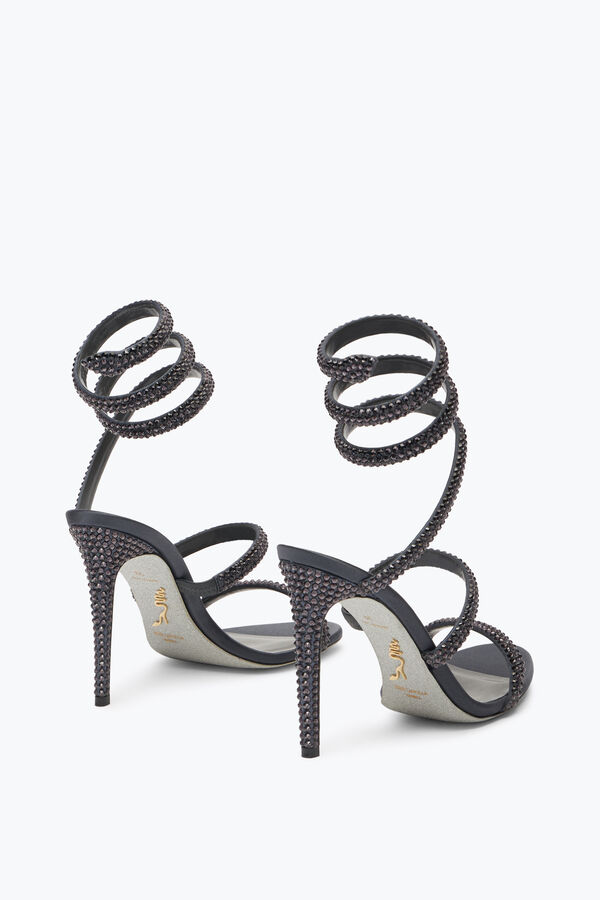 Cleo Dark Grey Sandal With Crystals 105