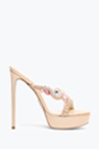 GIULIENNE NUDE MULE SANDAL WITH PLATFORM 130