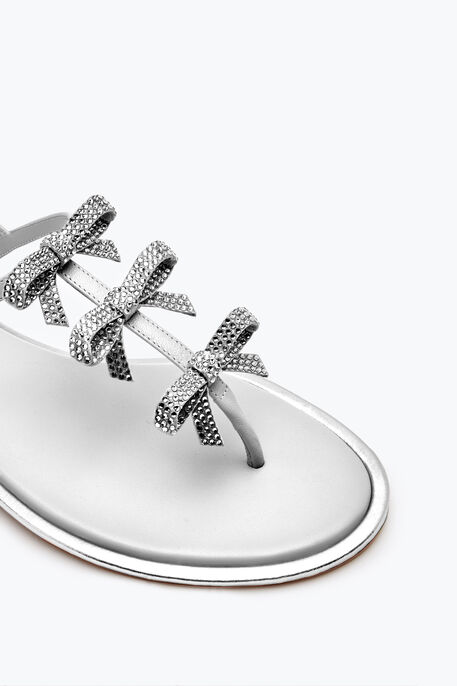 Caterina Silver Thong Sandal 10